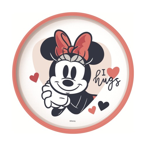 Stor: Minnie Mouse Heart Full Non Slip Bicolor Premium Plate  (10793)