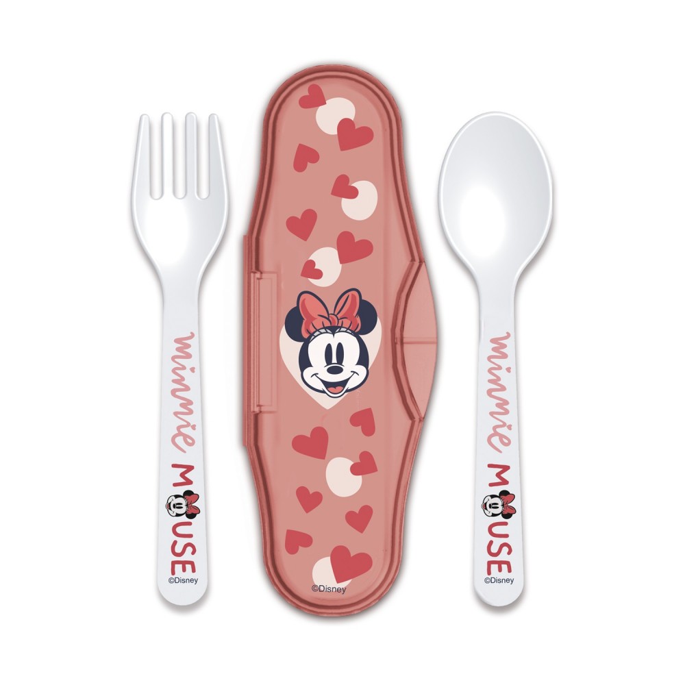 Stor: Minnie Mouse Heart Full - Toddler 2 Pcs PP Traveling Spoons (10766)