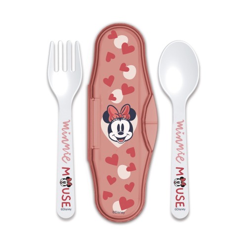 Stor: Minnie Mouse Heart Full - Toddler 2 Pcs PP Traveling Spoons (10766)