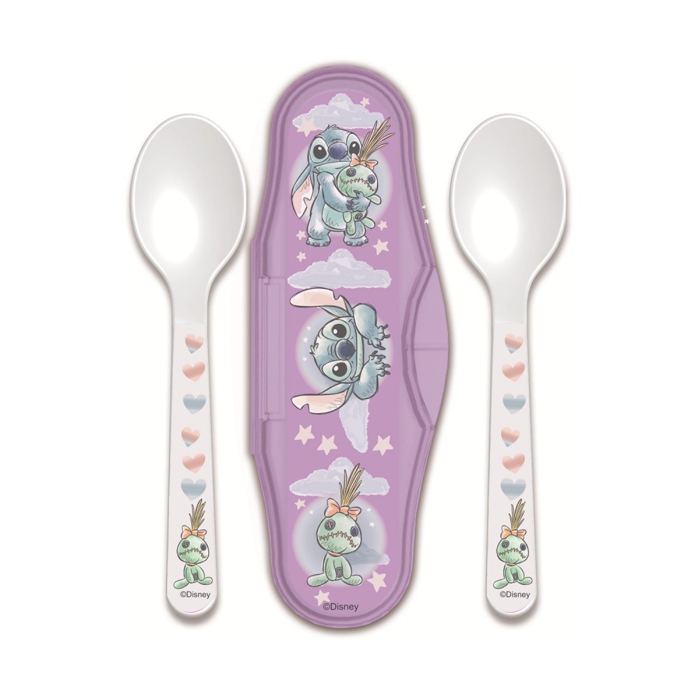Stor: Stitch Cuddle Me - Toddler 2 Pcs PP Traveling Spoons (10966)