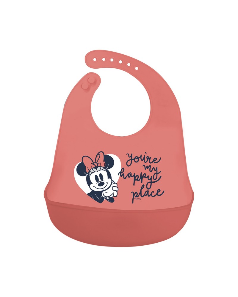 Stor: Minnie Mouse Heart Full - Toddler Silicone Bib  (10729)