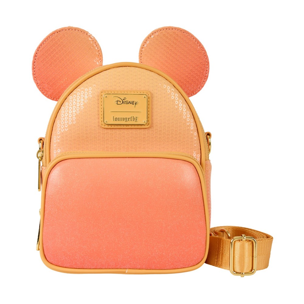 Loungefly Disney: Mickey Mouse Glitter Convertible Mini Backpack &amp; Crossbody Bag (WDTB3327)