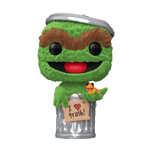 Funko Pop! Television: 123 Sesame Street - Oscar the Grouch (Flocked) (Special Edition) #1793 Vinyl Figure