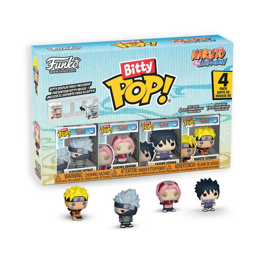 Funko Bitty Pop! 4-Pack: Naruto Shippuden - Kakashi Hatake, Sakura Haruno, Sasuke Uchiha, Naruto Uzumaki Vinyl Figures