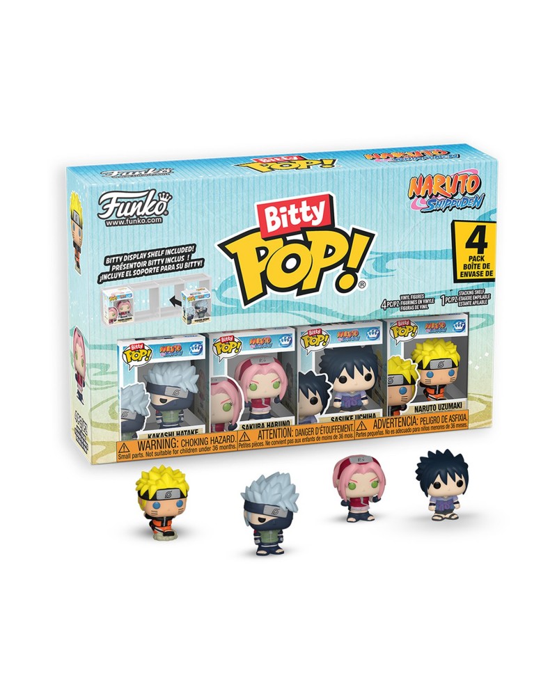 Funko Bitty Pop! 4-Pack: Naruto Shippuden - Kakashi Hatake, Sakura Haruno, Sasuke Uchiha, Naruto Uzumaki Vinyl Figures