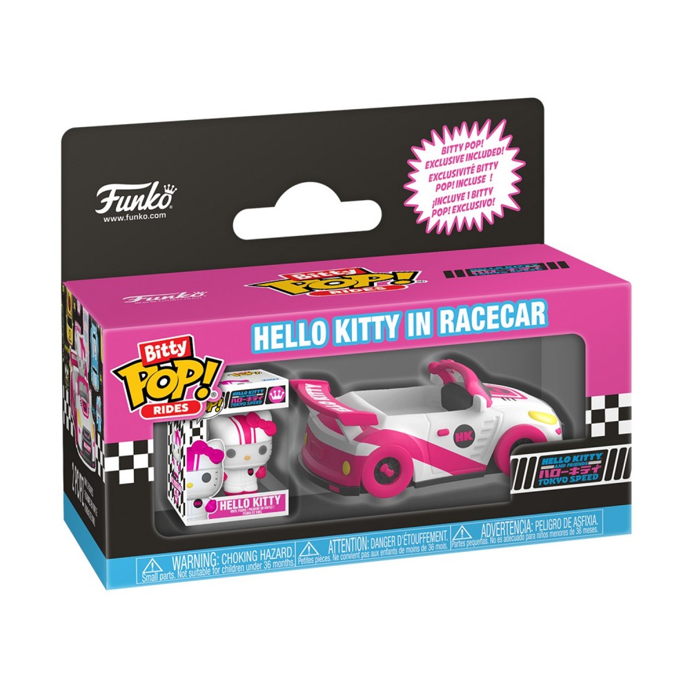 Funko Bitty Pop! Rides: Hello Kitty and Friends - Racecar with Hello Kitty Vinyl Figures
