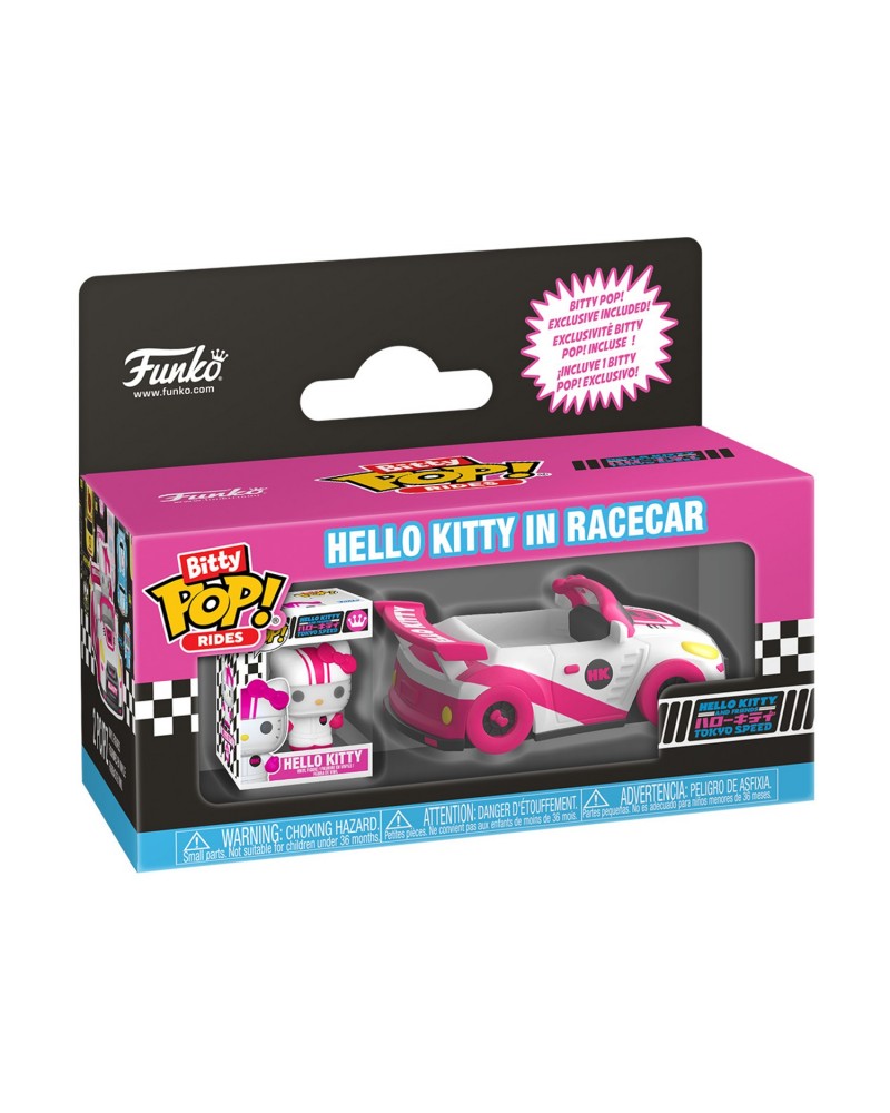 Funko Bitty Pop! Rides: Hello Kitty and Friends - Racecar with Hello Kitty Vinyl Figures