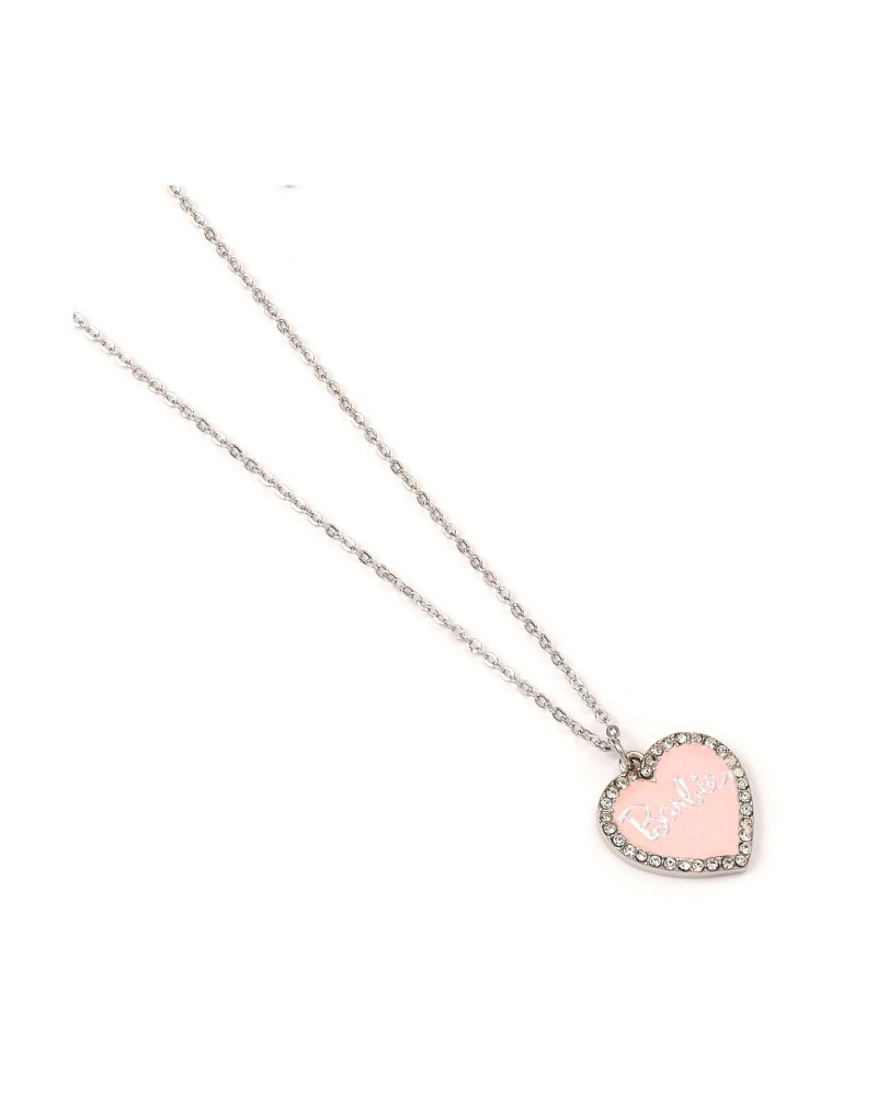 Carat Shop Barbie - Pink Enamel Heart Pendant Necklace with Crystal (BMN00003)