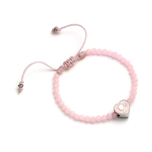 Carat Shop Barbie - Pink Bead Friendship Bracelet with Heart Shaped Bead (BMFB0007)
