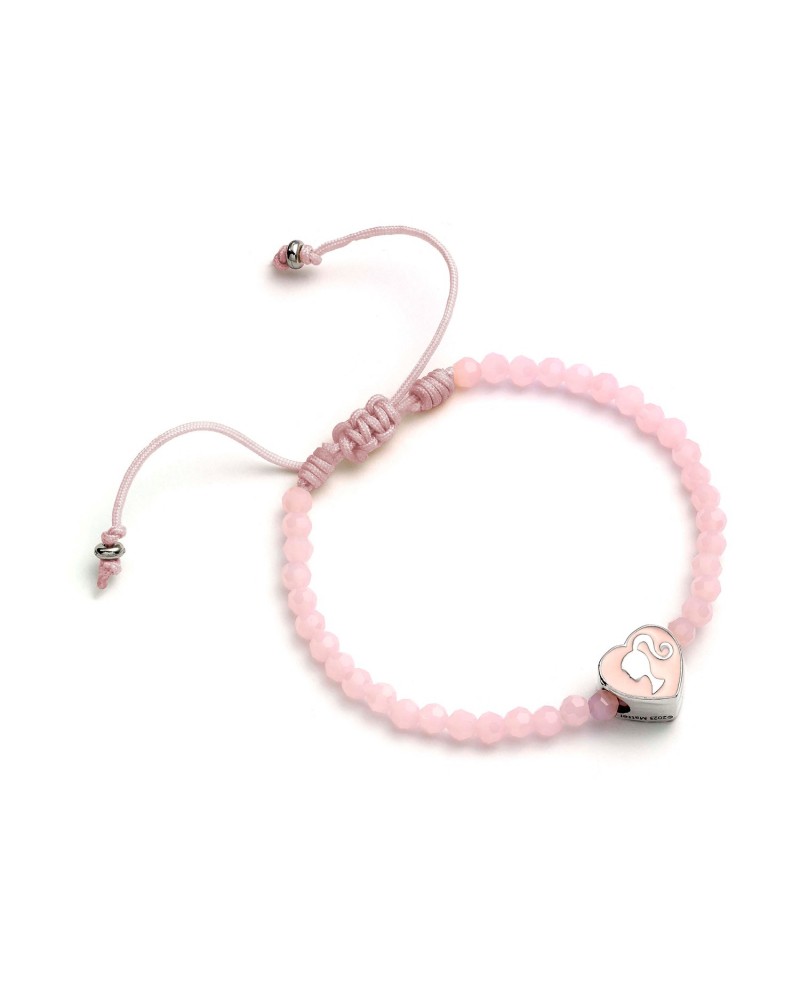 Carat Shop Barbie - Pink Bead Friendship Bracelet with Heart Shaped Bead (BMFB0007)
