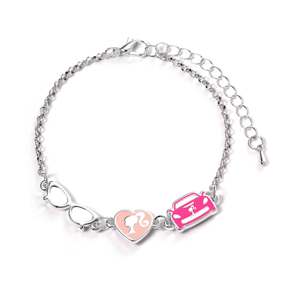 Carat Shop Barbie - Charm Bracelet with Three Enamelled Classic Charms - Silhouette, Glasses &amp; Corvette (BMCB0008)