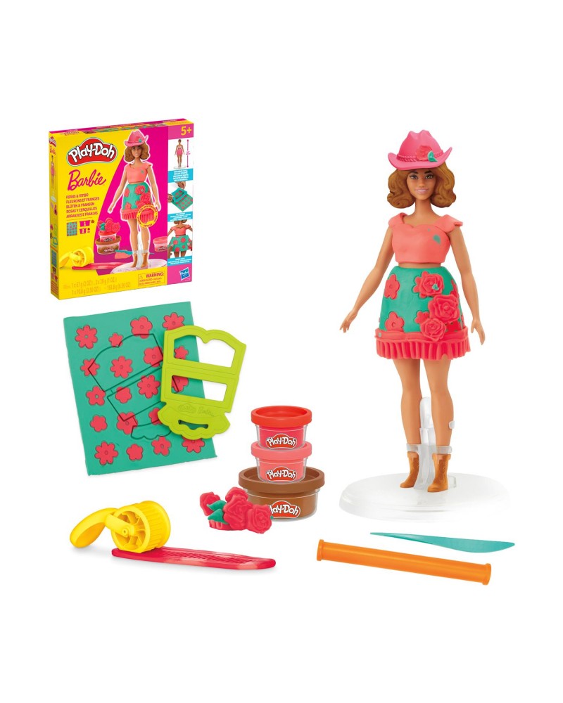 Hasbro Play-Doh: Fashion - Barbie Designer Dolls Florals And Fringe (G1360)
