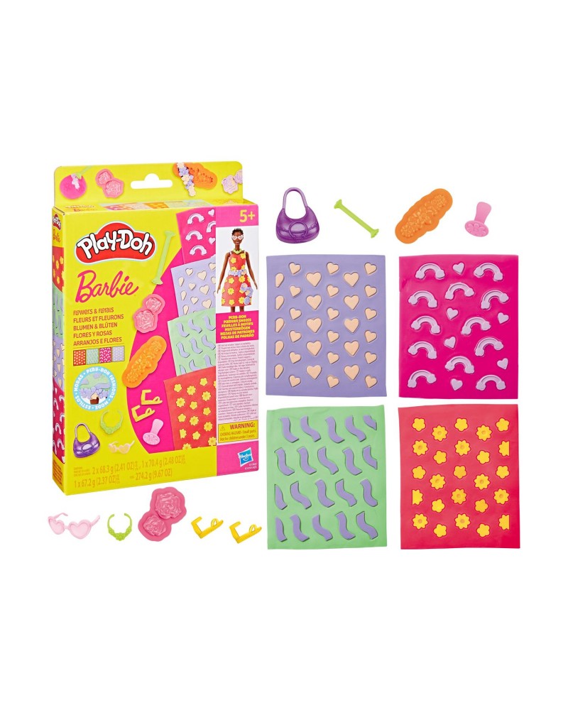 Hasbro Play-Doh: Fashion - Barbie Designer Patterns Packs Flowers And Florals (G1363)
