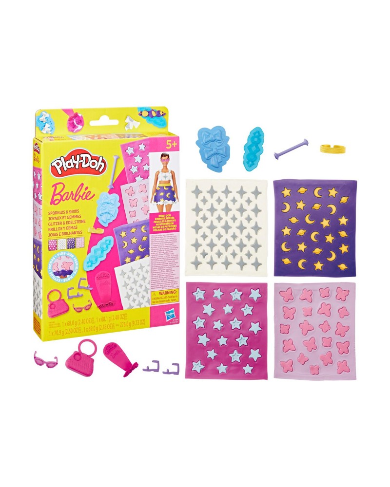 Hasbro Play-Doh: Fashion - Barbie Designer Patterns Packs Sparkles And Gems (G1364)