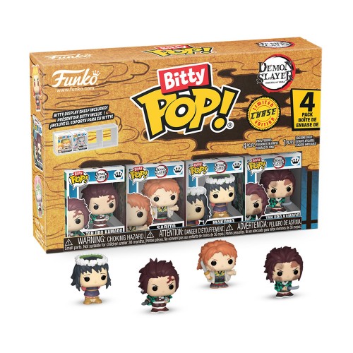 Funko Bitty Pop! 4-Pack: Demon Slayer- Tanjiro Kamado, Sabito, Makomo, Mystery Bitty Pop! Vinyl Figures