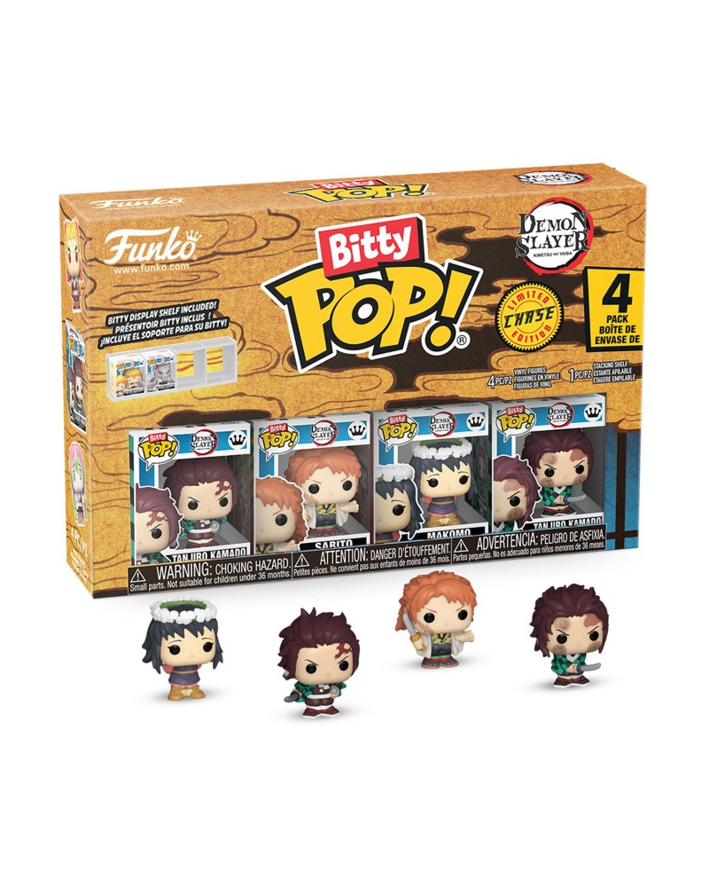 Funko Bitty Pop! 4-Pack: Demon Slayer- Tanjiro Kamado, Sabito, Makomo, Mystery Bitty Pop! Vinyl Figures