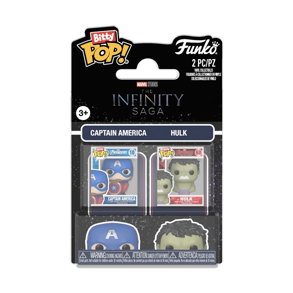 Funko Bitty Pop! 2-Pack Marvel: The Infinity Saga - Captain America &amp; Hulk Vinyl Figures
