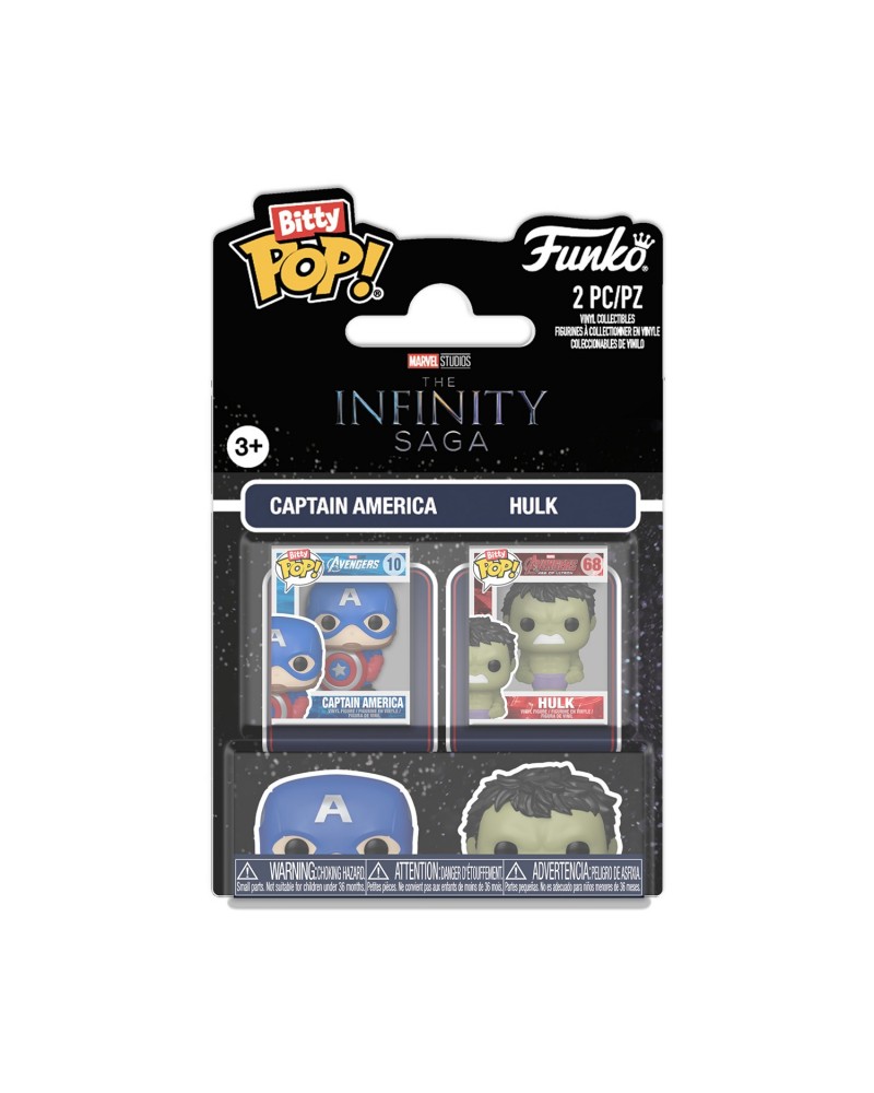 Funko Bitty Pop! 2-Pack Marvel: The Infinity Saga - Captain America &amp; Hulk Vinyl Figures