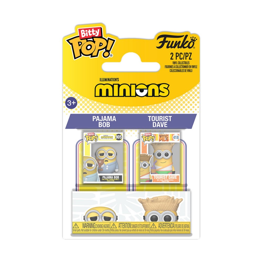 Funko Bitty Pop! 2-pack: Minions - Pajama Bob &amp; Tourist Dave Vinyl Figures