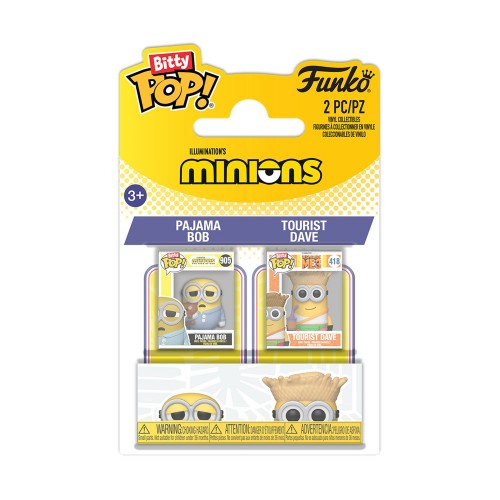 Funko Bitty Pop! 2-pack: Minions - Pajama Bob &amp; Tourist Dave Vinyl Figures