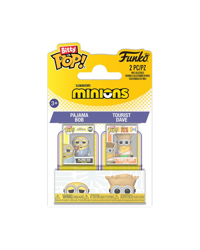 Funko Bitty Pop! 2-pack: Minions - Pajama Bob &amp; Tourist Dave Vinyl Figures