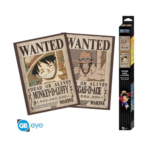Abysse: One Piece - Wanted Luffy &amp; Ace 2-Pack Posters (52x38cm) (GBYDCO339)