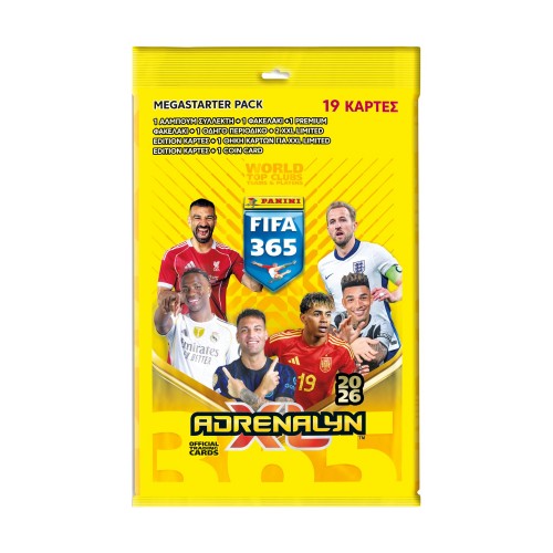 Panini Fifa 365: 2026 Adrenalyn XL- Mega Starter Pack (Binder , Guide , Case , Pack , Premium Pack , Limited Edition Cards , 2 XXL Limited Edition Cards ,Gameboard , Coin Card)