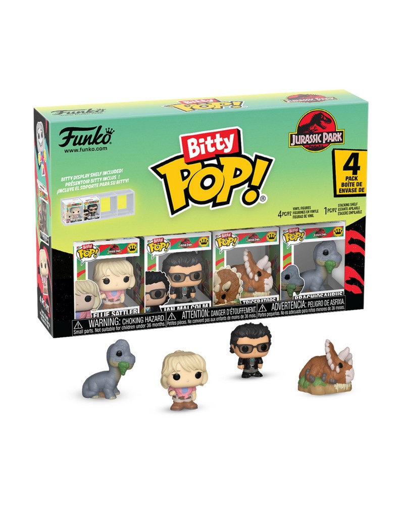 Funko Bitty Pop! 4-Pack: Jurassic Park - Ellie Sattler, Ian Malcolm, Triceratops, Brachiosaurus Vinyl Figures