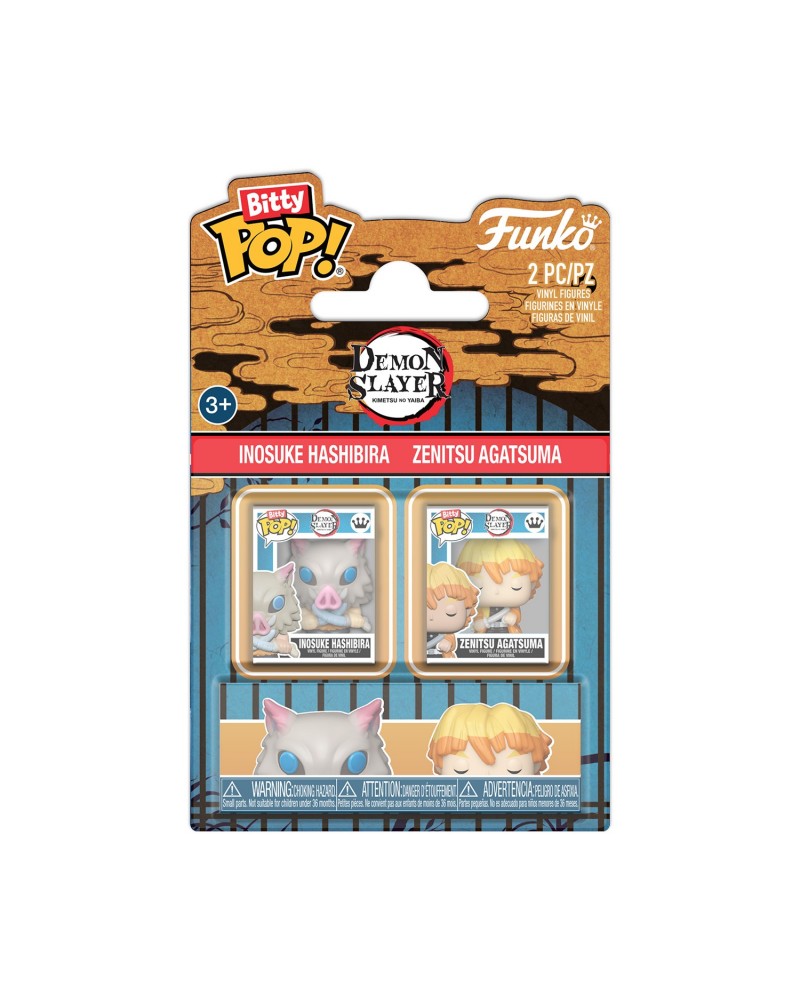 Funko Bitty Pop! 2-Pack: Demon Slayer - Inosuke Hashibira &amp; Zenitsu Agatsuma Vinyl Figures