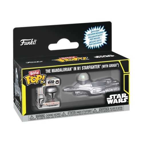 Funko Bitty Pop! Rides: Star Wars - The Mandalorian in N1 Starfighter (with Grogu)  Vinyl Figures