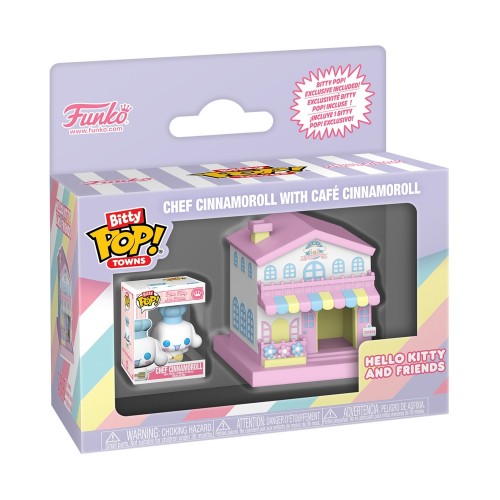 Funko Bitty Pop! Towns: Hello Kitty and Friends - Chef Cinnamoroll with Café Cinnamoroll Vinyl Figures