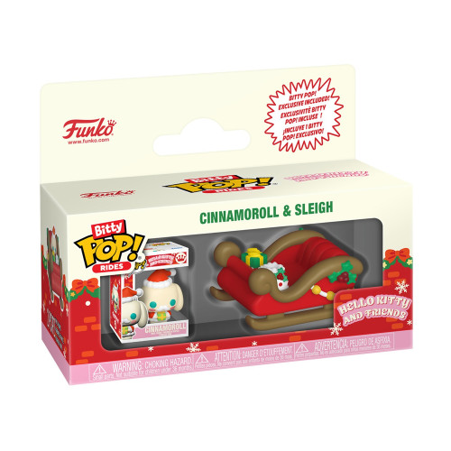 Funko Bitty Pop! Rides: Hello Kitty And Friends (Holiday) - Cinnamoroll &amp; Sleigh Vinyl Figures