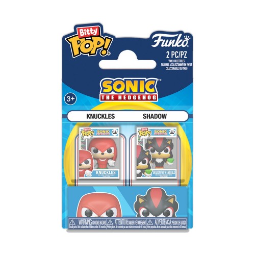 Funko Bitty Pop! 2-Pack: Sonic The Hedgehog - Knuckles &amp; Shadow with Emerald Vinyl Figures