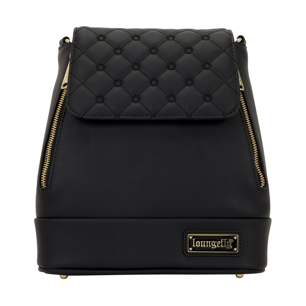 Loungefly: Black Pin Trader Convertible Mini Backpack &amp; Crossbody Bag (LFBK0218)