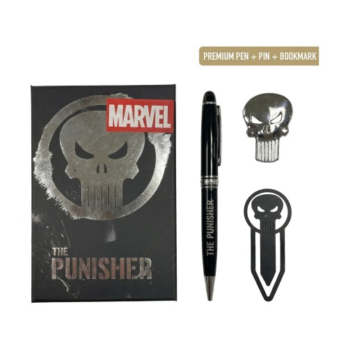 Cerda Stationery: The Punisher - Set with Premium Pen, Pin &amp; Bookmark (2700002588)