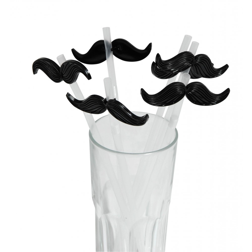 Αποκριάτικο Αξεσουάρ Καλαμάκια Μουστάκι 6τμχ