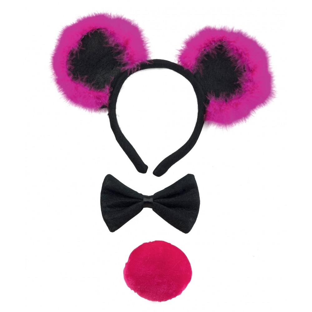 Αποκριάτικο Αξεσουάρ Σετ Ποντικίνας 3τμχ 2χρμ