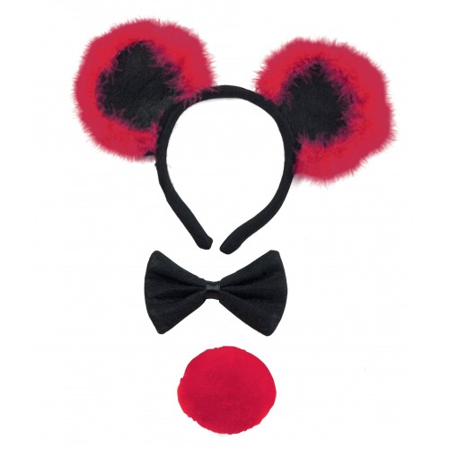 Αποκριάτικο Αξεσουάρ Σετ Ποντικίνας 3τμχ 2χρμ