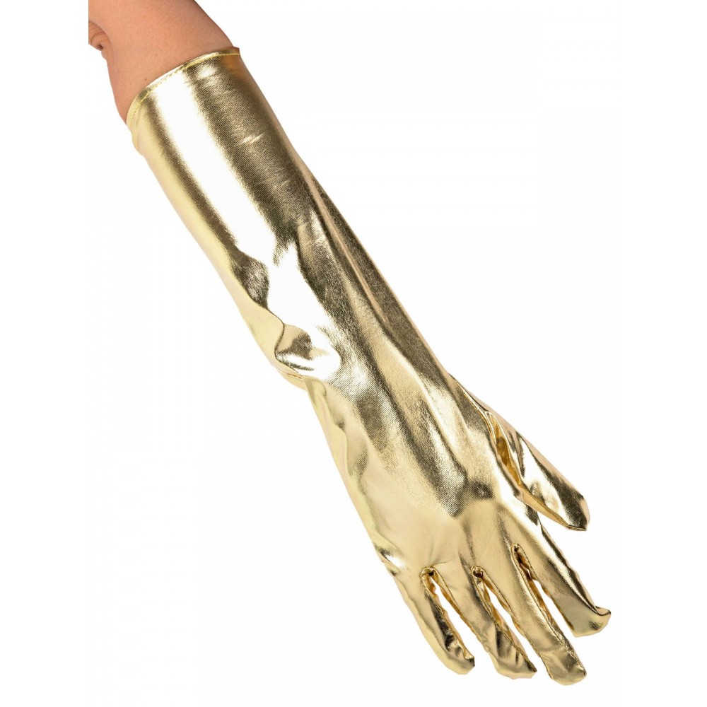 Αποκριάτικο Αξεσουάρ Γάντια Μακριά Mεταλιζέ 40cm
