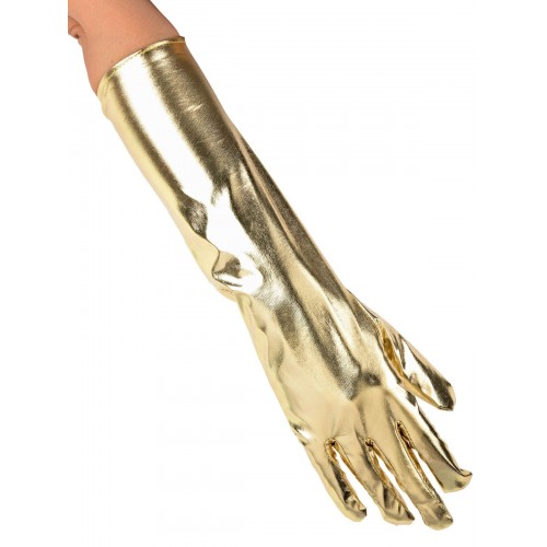 Αποκριάτικο Αξεσουάρ Γάντια Μακριά Mεταλιζέ 40cm