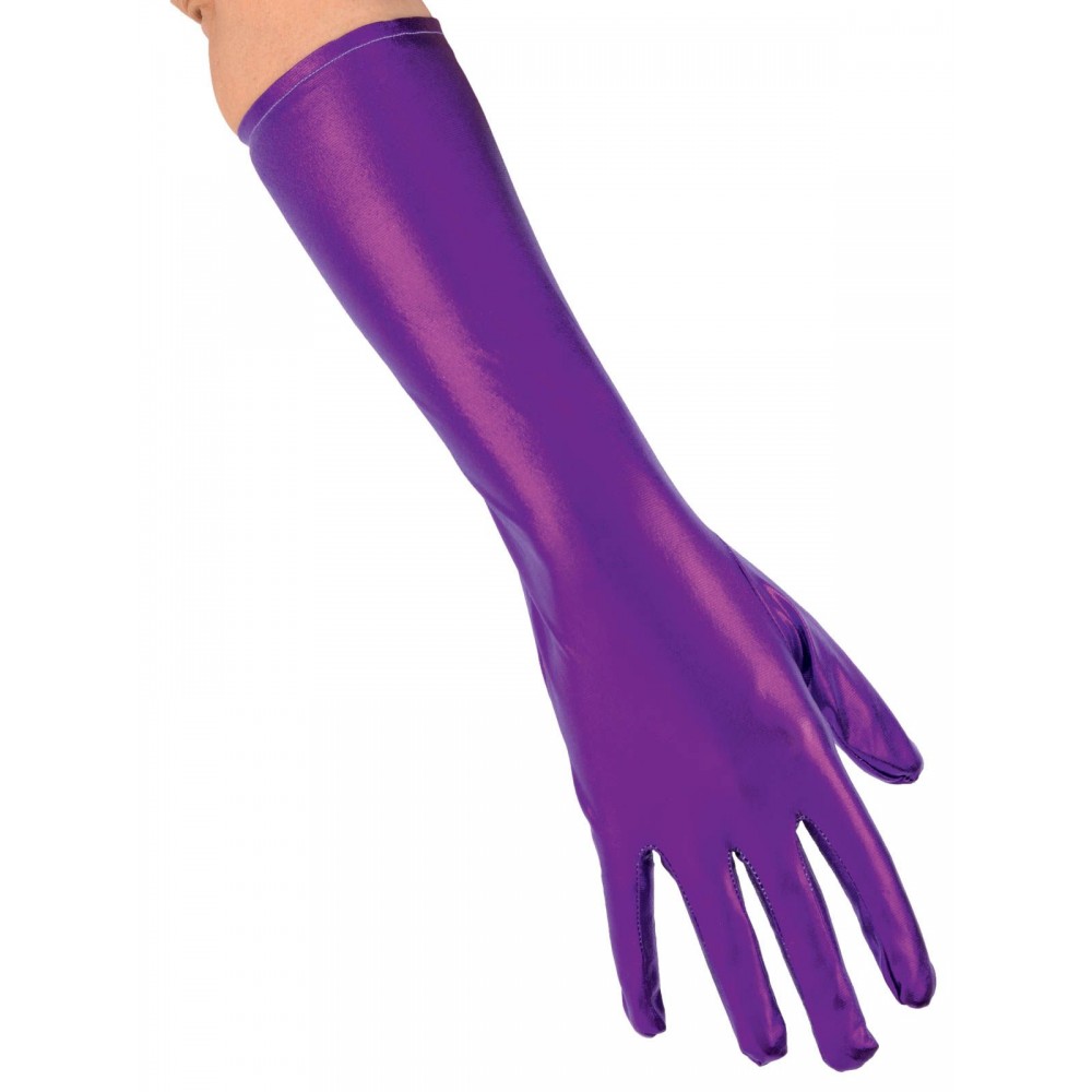 Αποκριάτικο Αξεσουάρ Γάντια Μακριά Mεταλιζέ 40cm