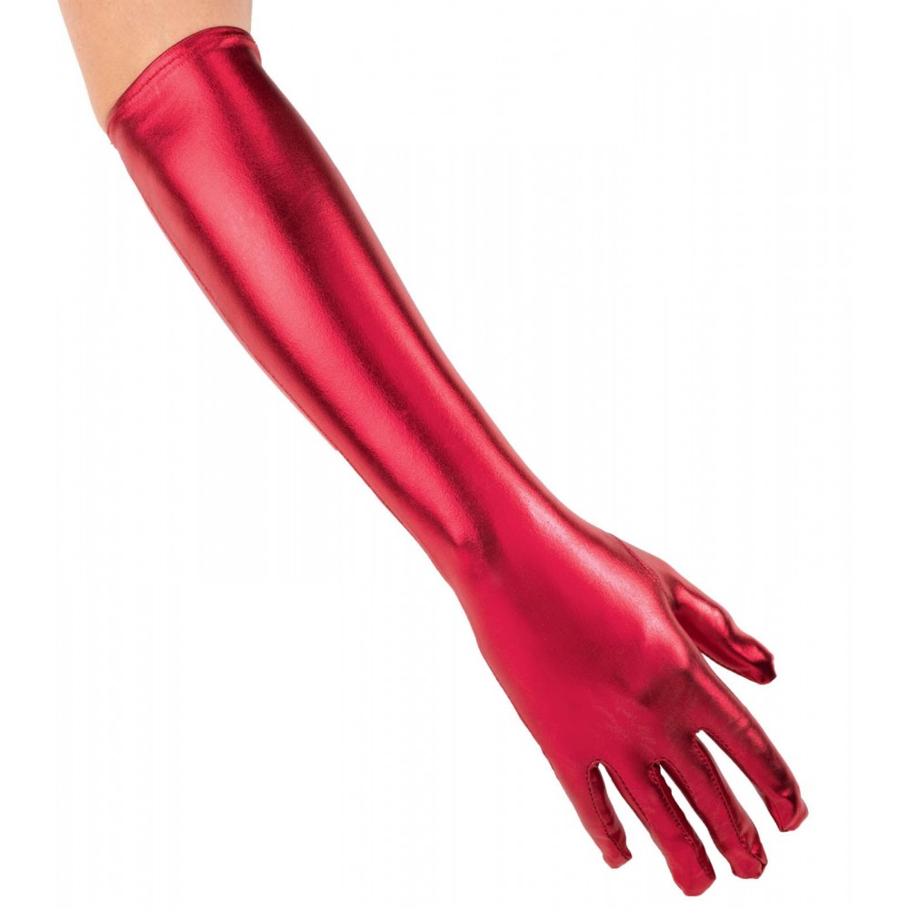 Αποκριάτικο Αξεσουάρ Γάντια Μακριά Mεταλιζέ 40cm