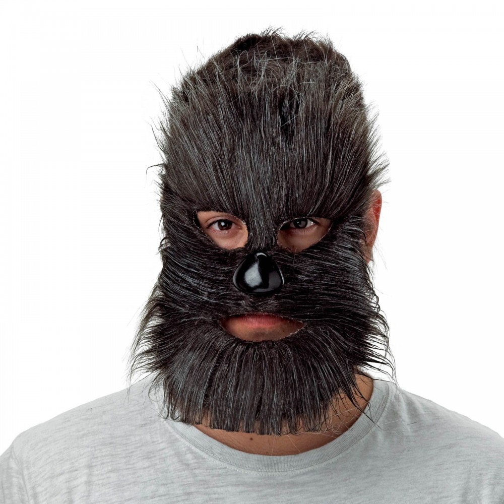 Αποκριάτικο Αξεσουάρ Τριχωτή Μάσκα Προσώπου Με Μύτη 2χρμ