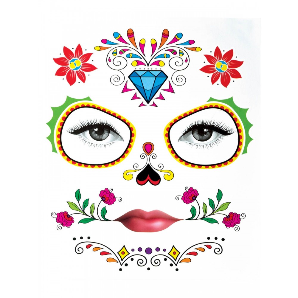 Αποκριάτικο Αξεσουάρ Τατουάζ Προσώπου Unisex 6σχδ