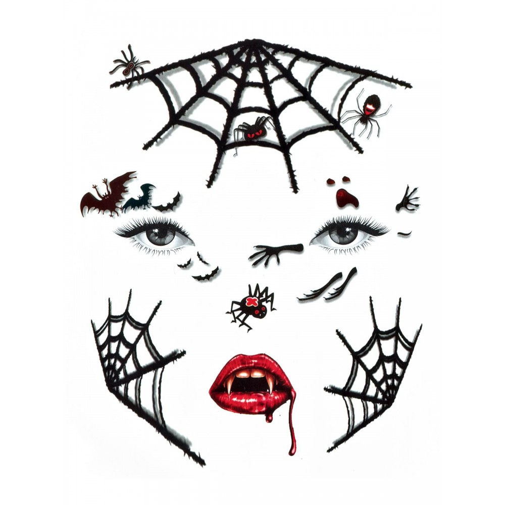 Αποκριάτικο Αξεσουάρ Τατουάζ Προσώπου Unisex 6σχδ