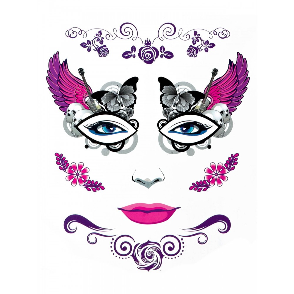 Αποκριάτικο Αξεσουάρ Τατουάζ Προσώπου Unisex 6σχδ