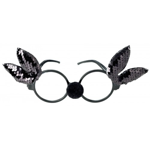 Αποκριάτικο Αξεσουάρ Γυαλιά Κουνελακι Μαυ/Χρυ/Μωβ