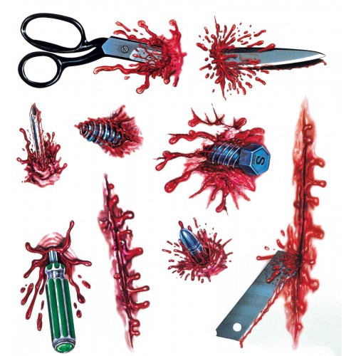 Αποκριάτικο Αξεσουάρ Τατουάζ Τρόμου 6Σχ.