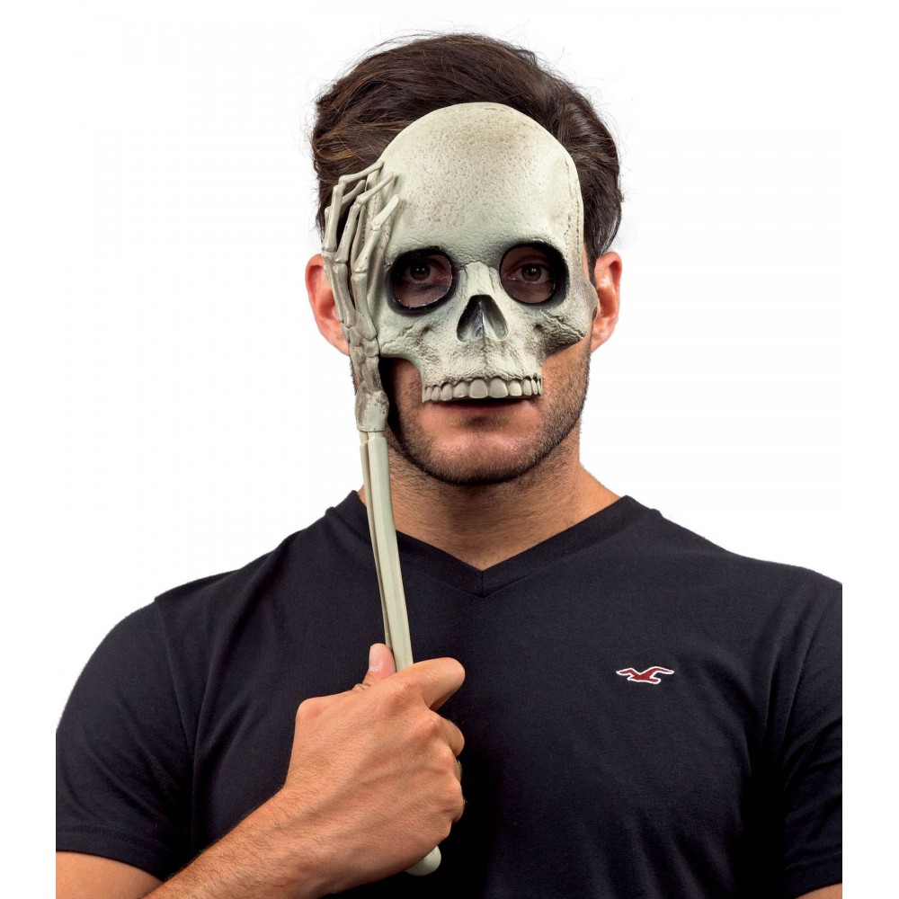 Αποκριάτικο Αξεσουάρ Μάσκα Σκελετού Με Χερούλι
