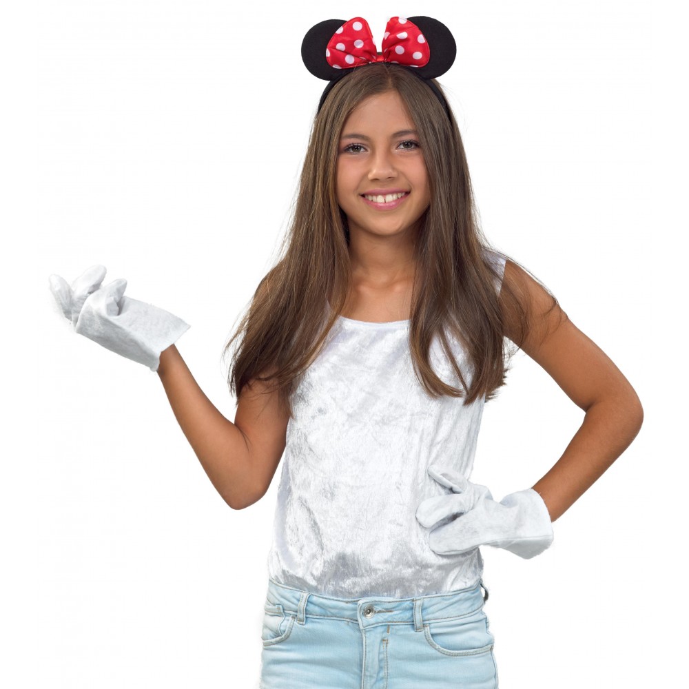 Αποκριάτικο Αξεσουάρ Σετ Ποντικίνας Στέκα-Γάντια 20cm